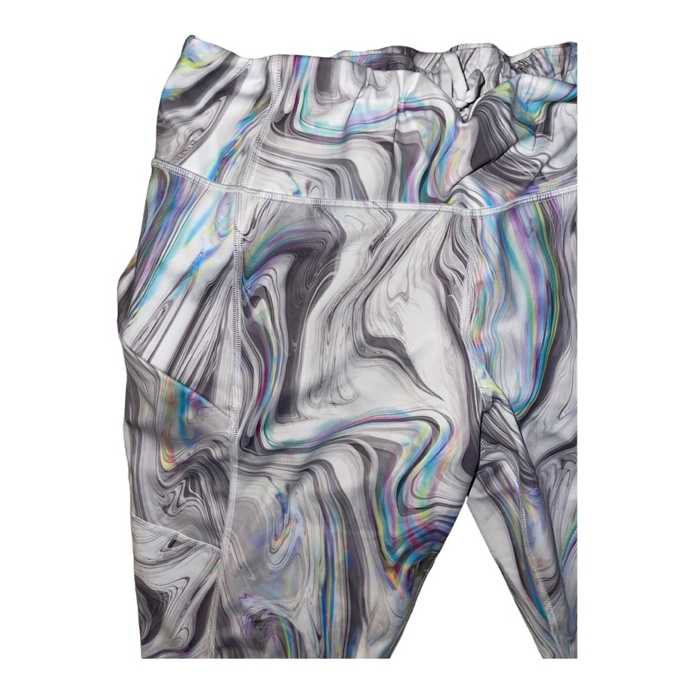 Athleta Marble Swirl Leggings in Black, White, Gray with Iridescent Accents - Picture 2 of 12